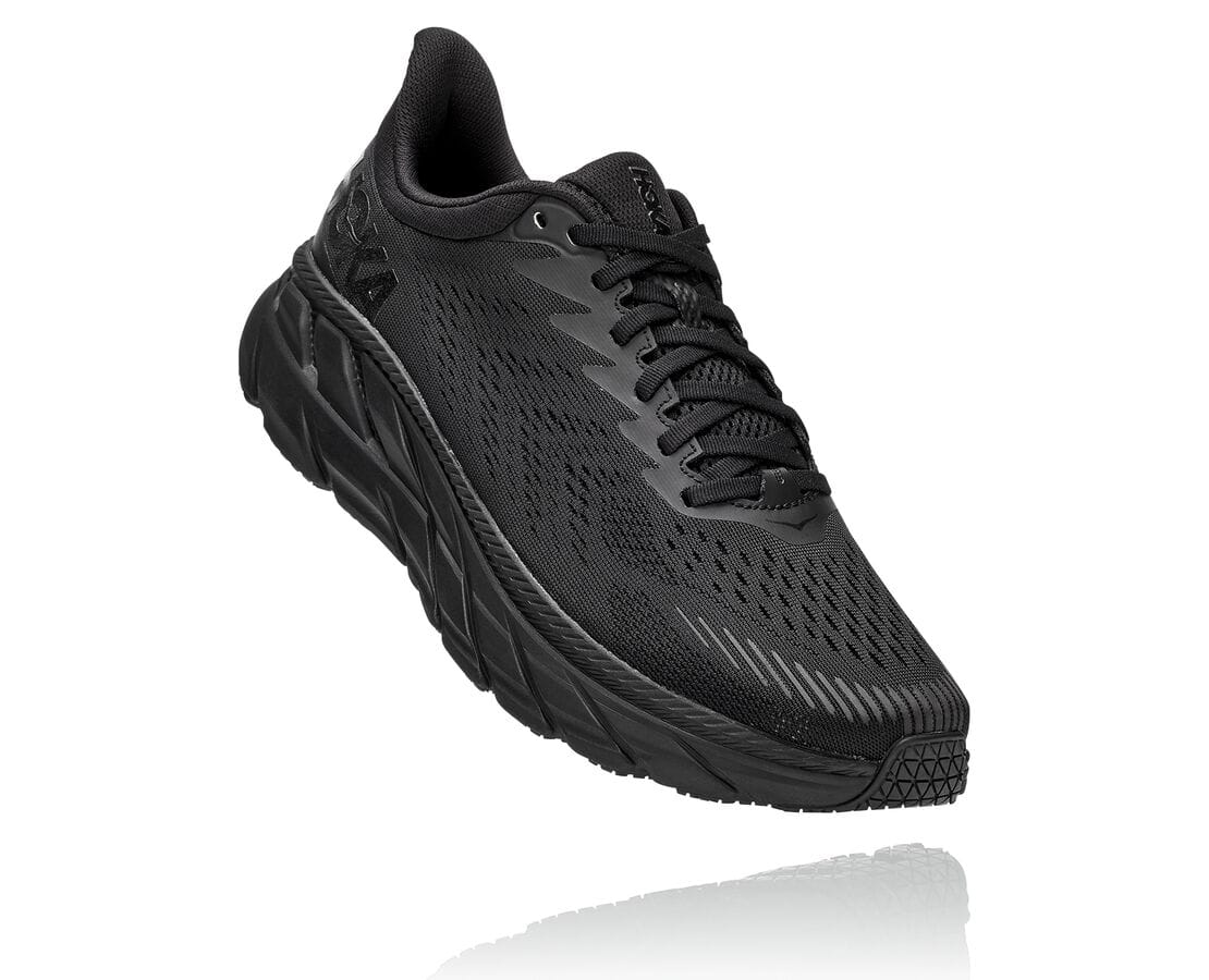 Pantofi De Mers Hoka One One Clifton 7 Barbati - Negrii | Romania IDWC13248